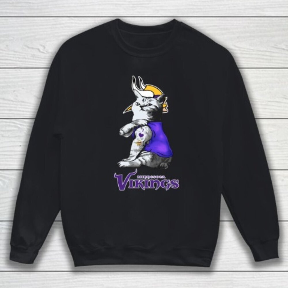 NFL Football My Cat Loves Minnesota Vikings Sweatshirt Fan Gift Unisex Apparel
